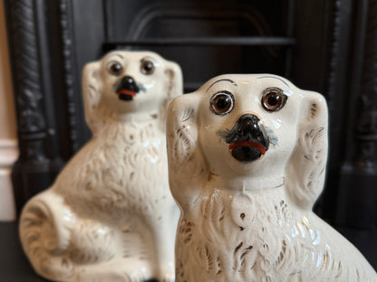 アンティーク、スタッフォードシャードッグ ガラスアイ・スパニエル（ペア）｜1890年頃