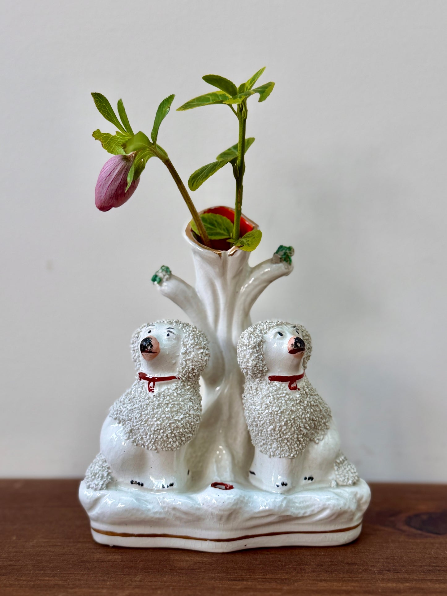 アンティーク、スタッフォードシャー プードルのスピルベース