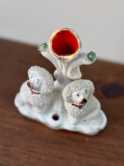 アンティーク、スタッフォードシャー プードルのスピルベース