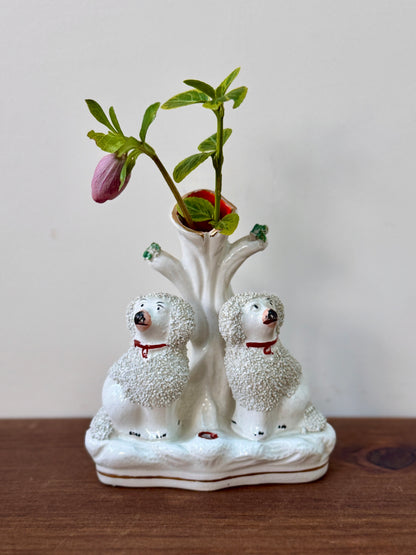 アンティーク、スタッフォードシャー プードルのスピルベース