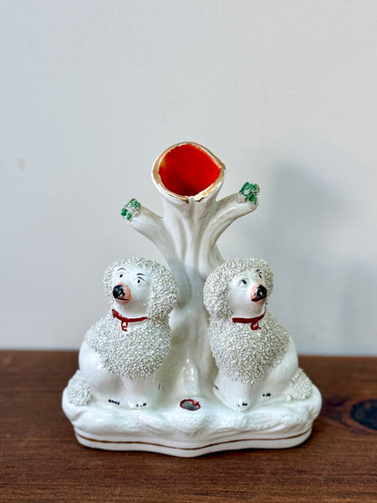 アンティーク、スタッフォードシャー プードルのスピルベース