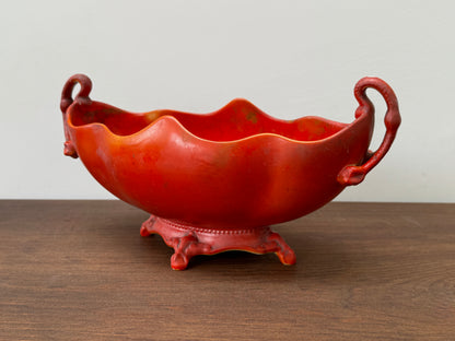 イギリス製ヴィンテージ フラワーベース（花器）｜Carlton Ware ディープオレンジ／1925年頃