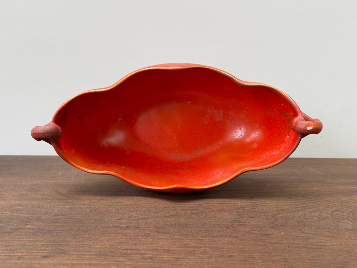 Antique Carlton Ware Footed Bowl with Handles | Deep Orange | c.1925
