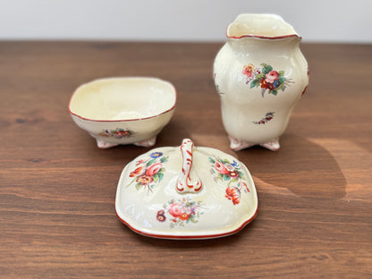 Antique, Victorian Lidded Soap Dish & Toothbrush Holder Set by Coalport