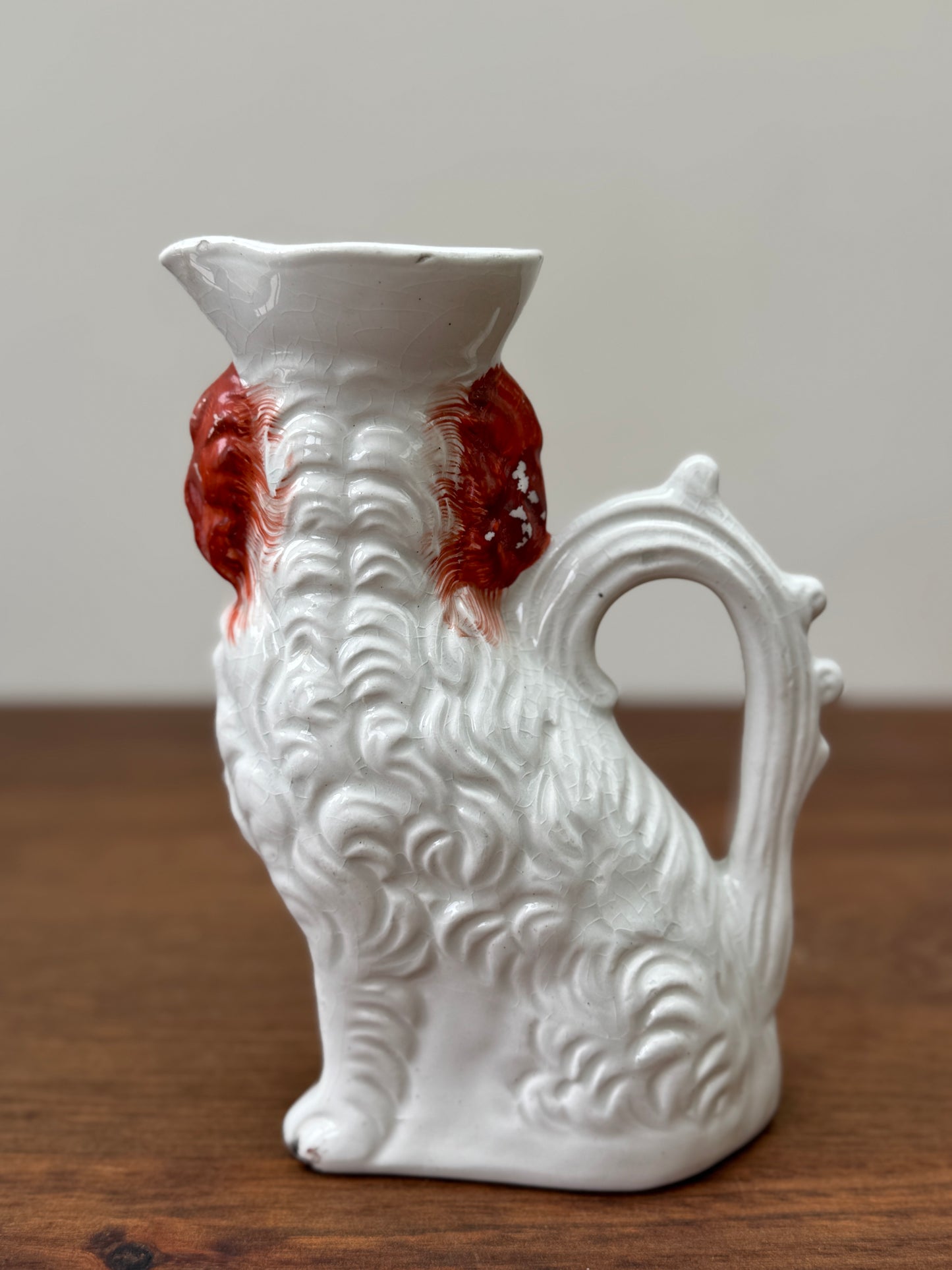 Antique Staffordshire Spaniel Jug c.1850s | Rare Design