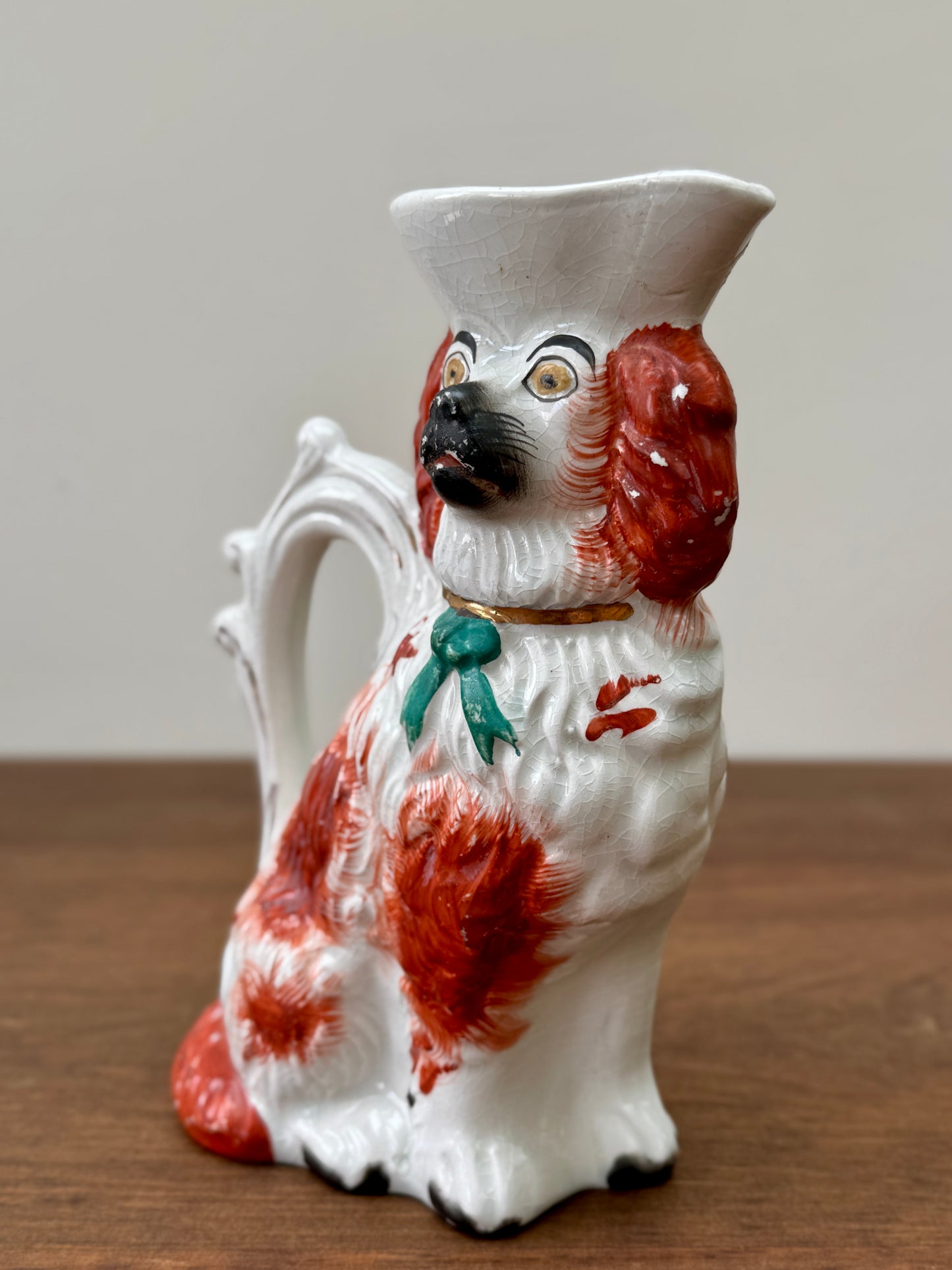 Antique Staffordshire Spaniel Jug c.1850s | Rare Design