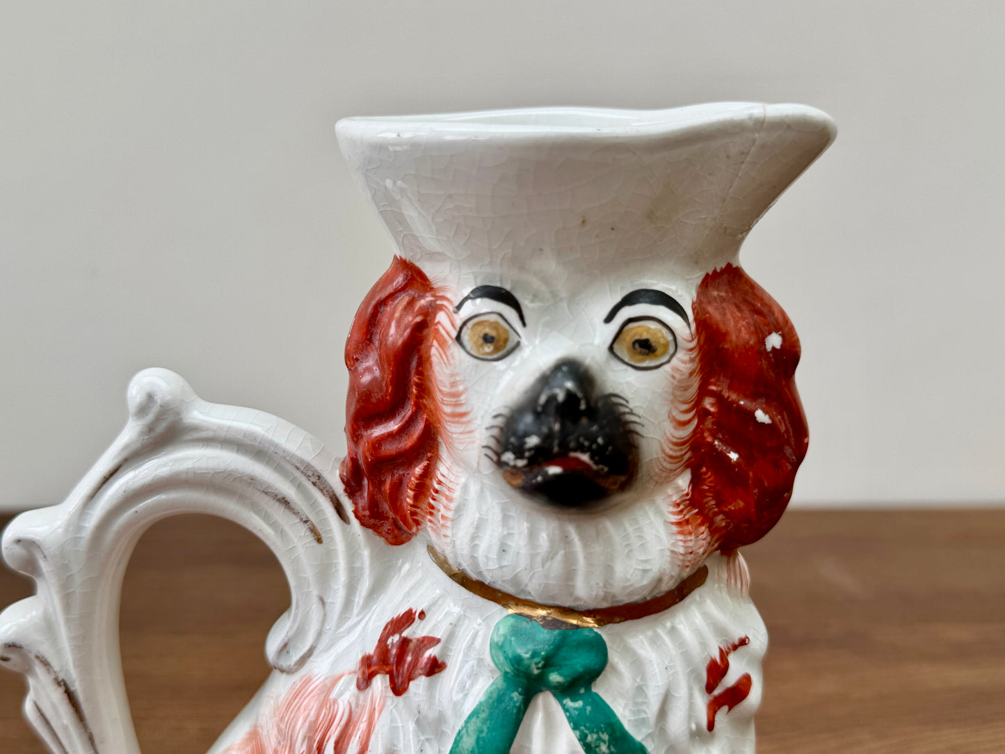 Antique Staffordshire Spaniel Jug c.1850s | Rare Design
