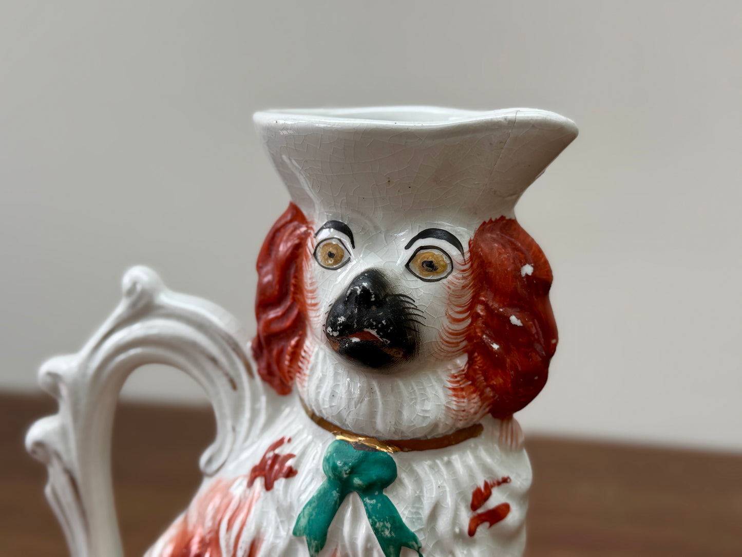 Antique Staffordshire Spaniel Jug c.1850s | Rare Design