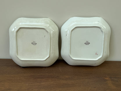 Pair of Antique Wheldon Ware Square Serving Bowls by F. Winkle & Co Ltd – c.1911 to 1925