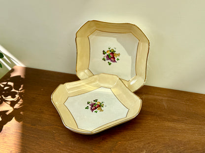 Pair of Antique Wheldon Ware Square Serving Bowls by F. Winkle & Co Ltd – c.1911 to 1925