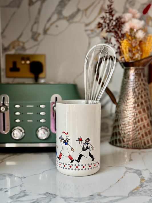 BHS Bon Appétit Ceramic Utensil Pot | Made in Britain | Retro Kitchenware