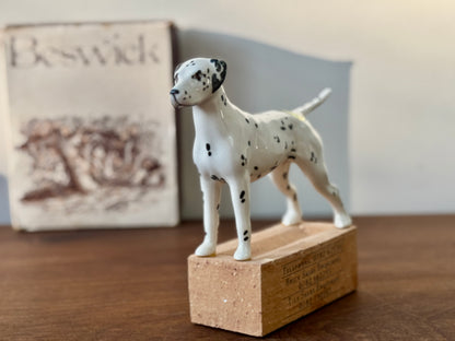 Beswick Dalmatian Figurine on Promotional Brick, Model D1763 | C.1960s - 1970s