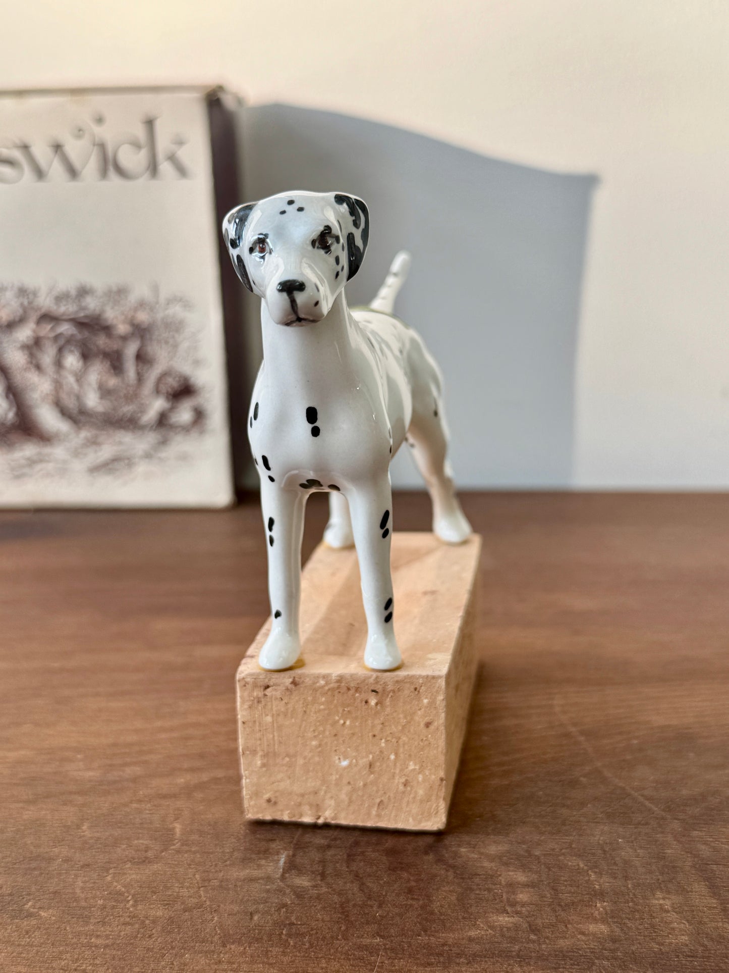 Beswick Dalmatian Figurine on Promotional Brick, Model D1763 | C.1960s - 1970s