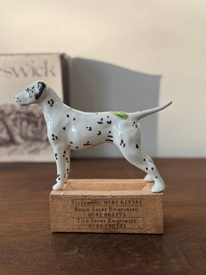 Beswick Dalmatian Figurine on Promotional Brick, Model D1763 | C.1960s - 1970s