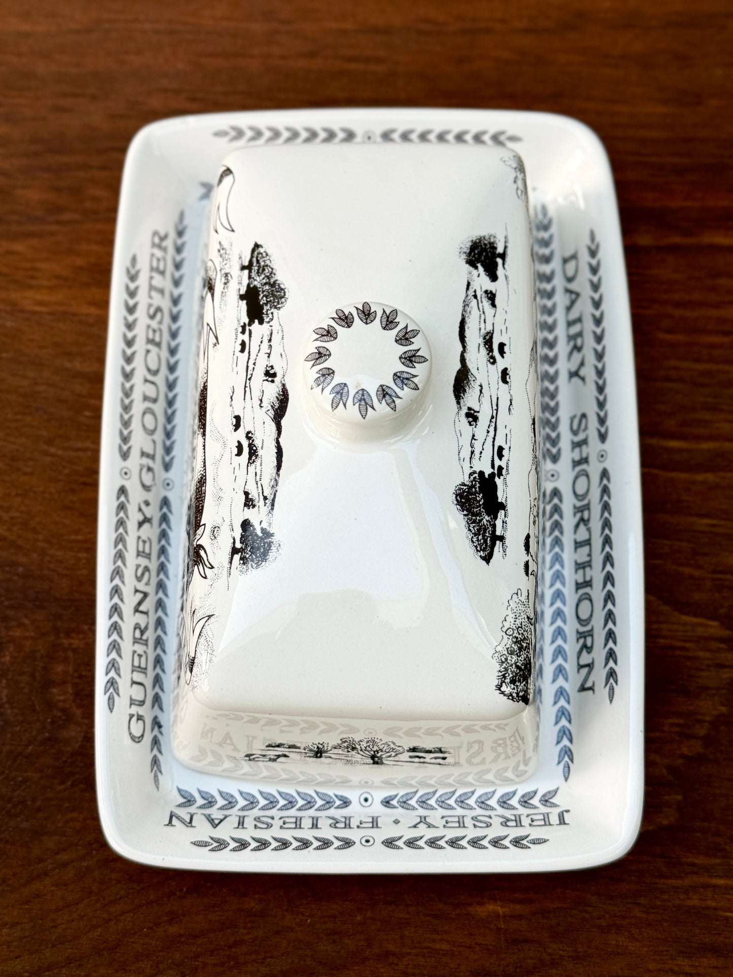 Vintage Butter Dish - Bridgewater 'Dairy Range', Hand made in England