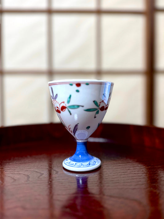 Rare Vintage Yokohama Yaki Hand-Painted Sake/Wine Cups by Masuda Art 'Anto' Series - Set of 6-Wine glass-Masuda Art-My Happy London Home