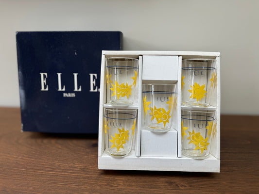 Vintage Japanese Midcentury ELLE Paris Small Tumblers – Set of 5 by KAMAY-Tumbler-KAMAY-My Happy London Home