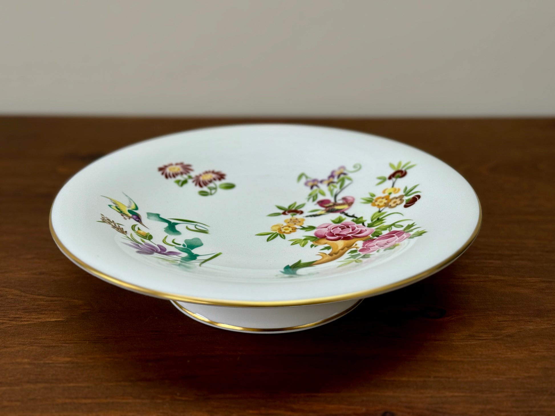 Royal Worcester ‘Mandarin Birds’ Footed Cake Stand C.1978-Cake Stand-Royal Worcester-My Happy London Home