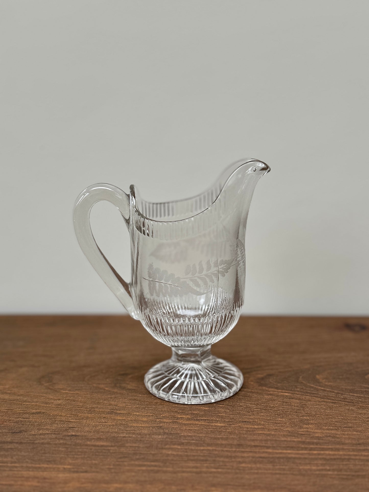 Antique glass cream jug