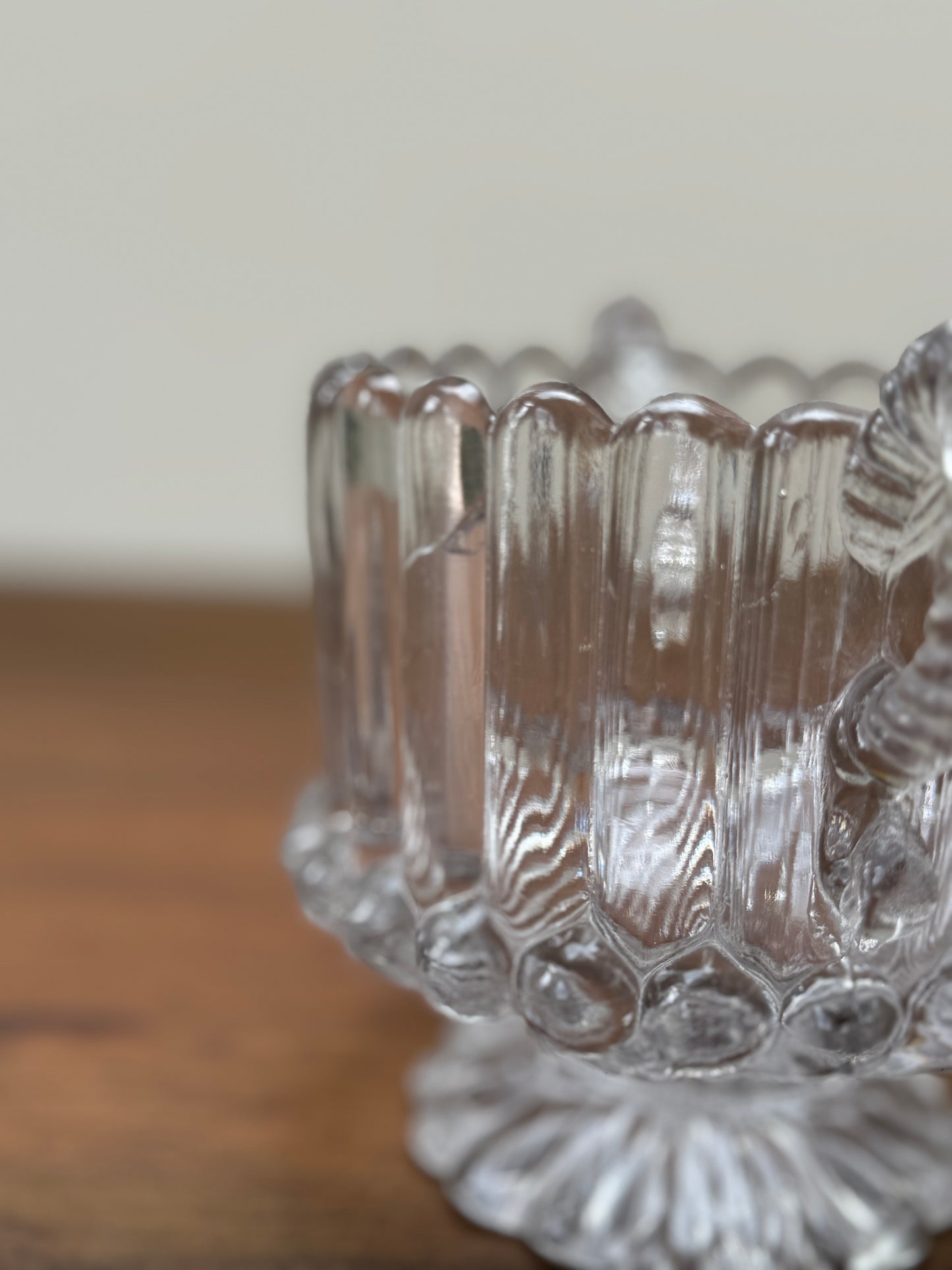 Victorian Pressed Glass Footed Bowl with Handles, Edward Moore & Co, c.1887