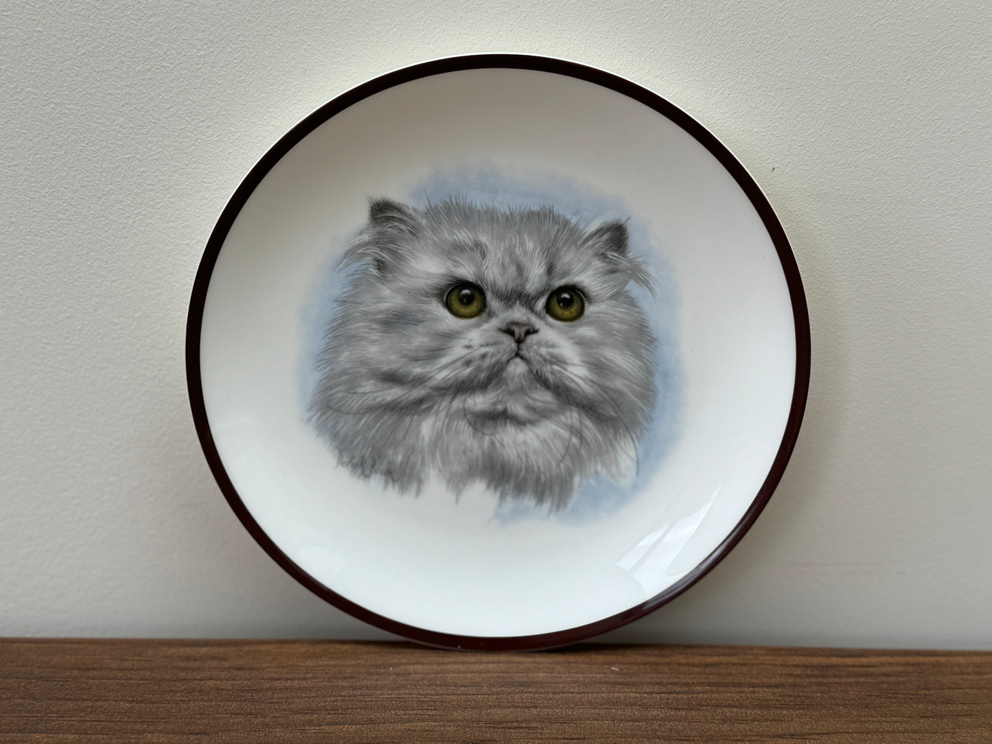 White Persian Cat plate