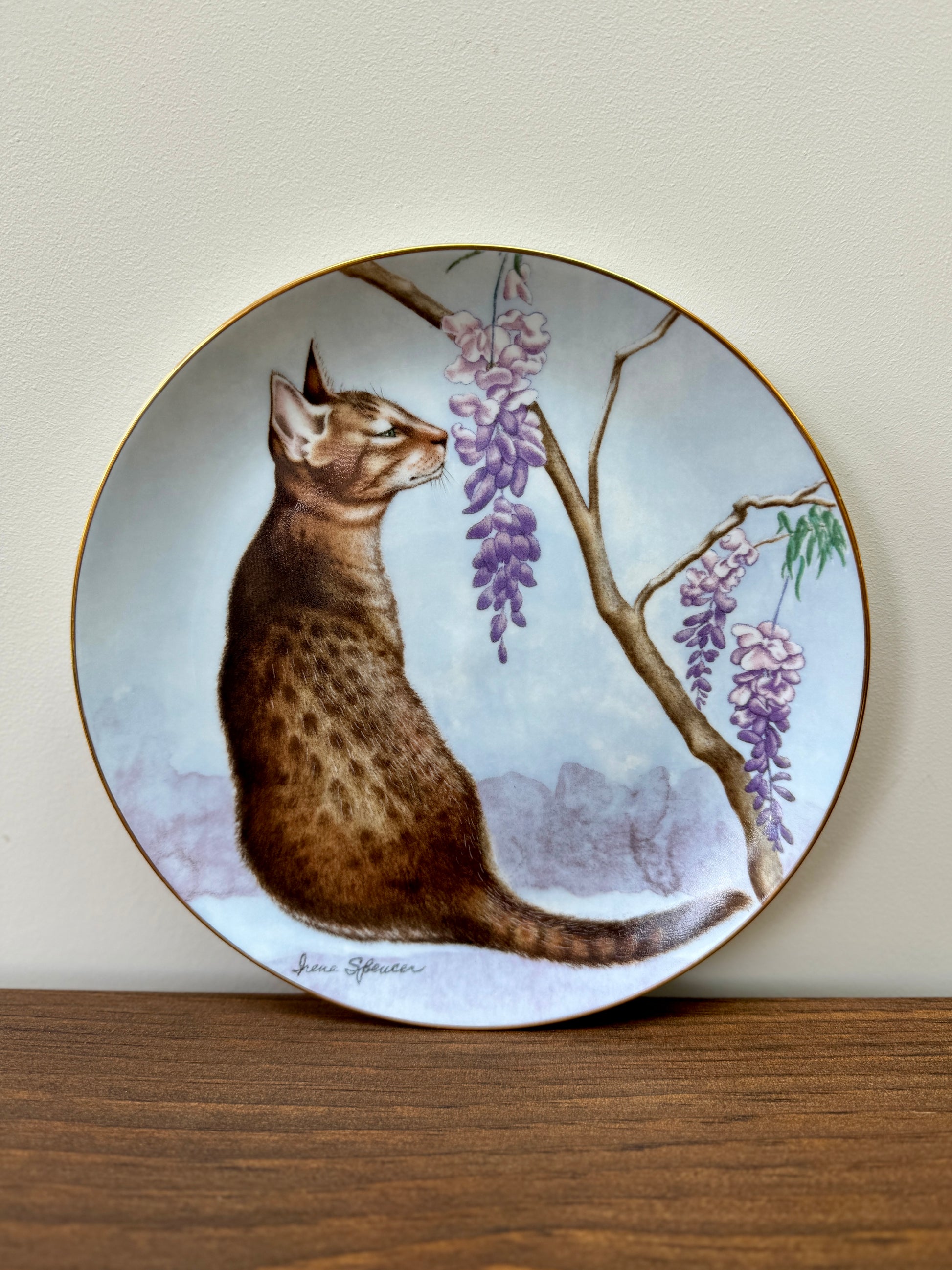 Danbury Mint ‘Cats and Flowers’ Decorative Plate by Irene Spencer - ‘How Sweet It Is’-Decorative plate-Danbury Mint-My Happy London Home