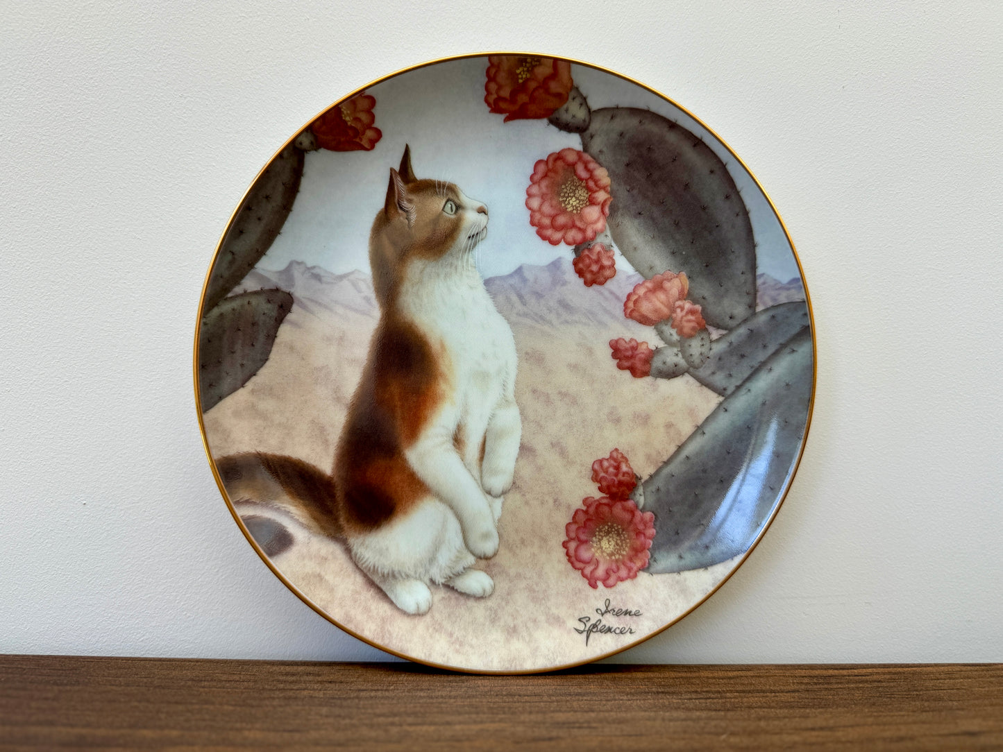 Danbury Mint ‘Cats and Flowers’ Decorative Plate by Irene Spencer - ‘Faux Paw’-Decorative plate-Danbury Mint-My Happy London Home