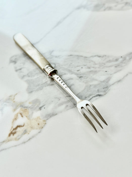 Victorian Silver Plated Pickle Fork with Mother of Pearl Handle by Thomas Prime-Cutlery-Thomas Prime-My Happy London Home