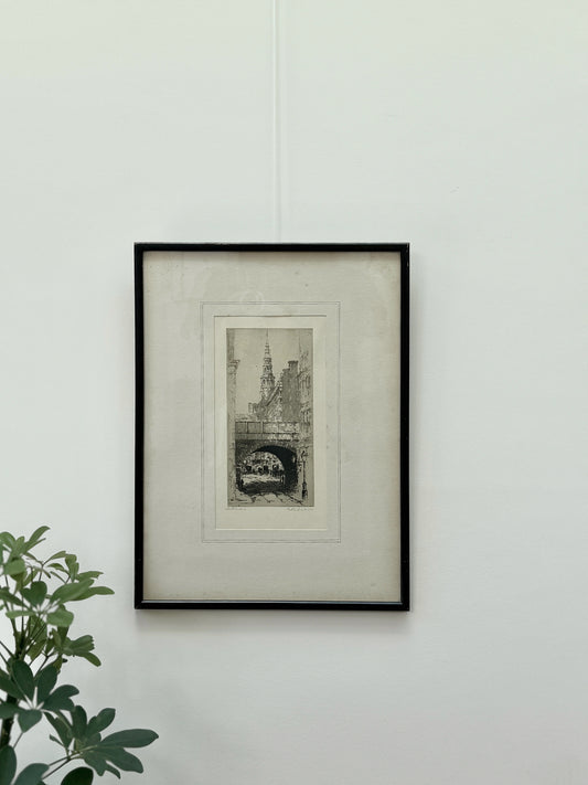 Victorian Original Etching by Peter Graham RA – 'St. Brides Church Spire, London' | Framed and Numbered-Framed Art-Peter Graham RA-My Happy London Home