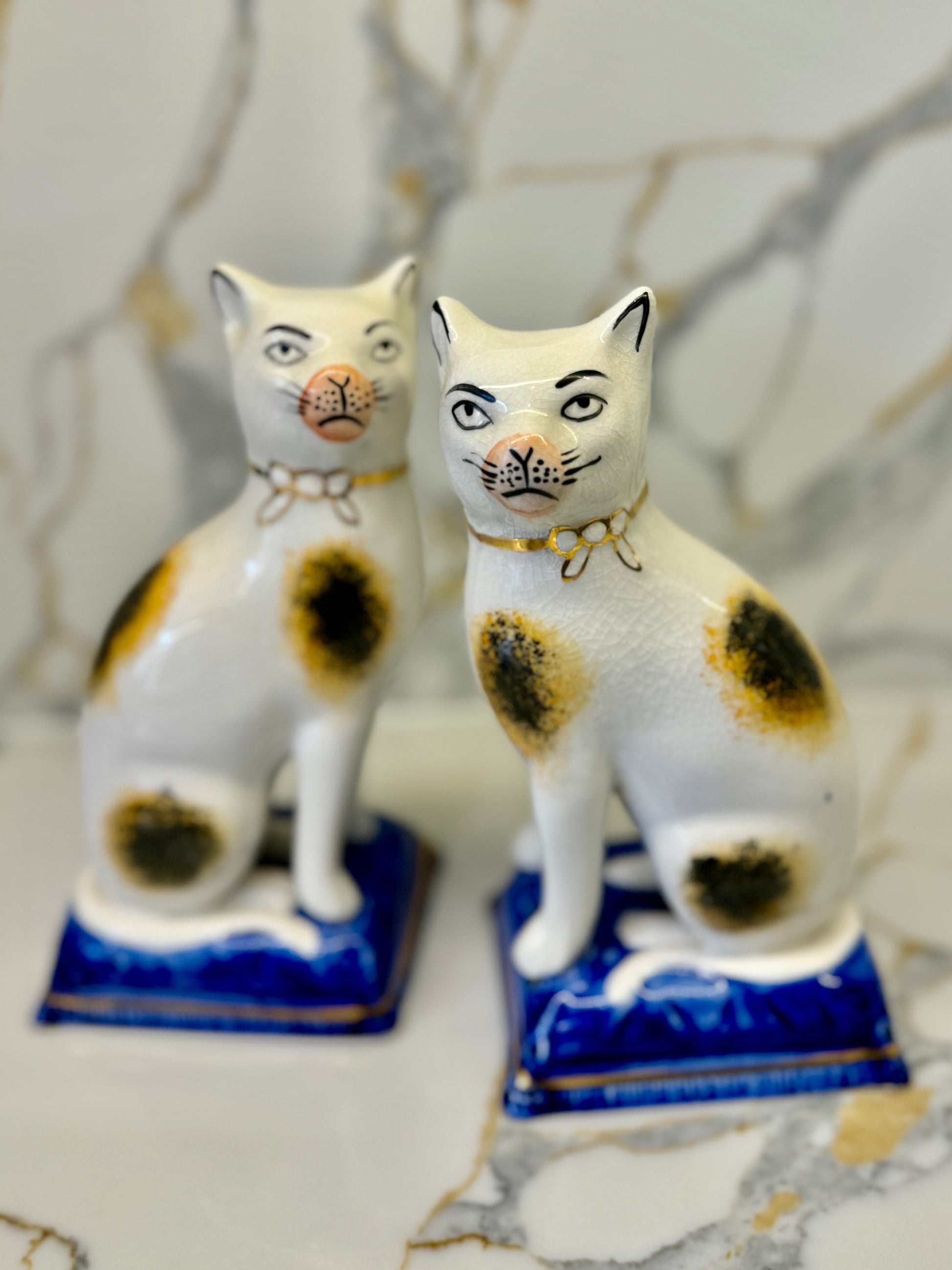 ヴィンテージ　アンティーク　スタッフォードシャーキャット　Vintage Antique Staffordshire Cats My Happy London Home マイ・ハッピー・ロンドン・ホーム　