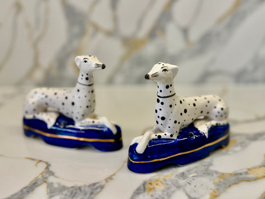 Vintage Staffordshire Dogs | Dalmatian Quill Stands (Pair)-Ornament-My Happy London Home-My Happy London Home