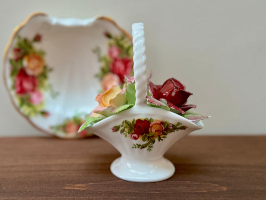 Royal Albert ‘Old Country Rose’ - Roses in the Basket C.1960s-Ornament-Royal Albert-My Happy London Home