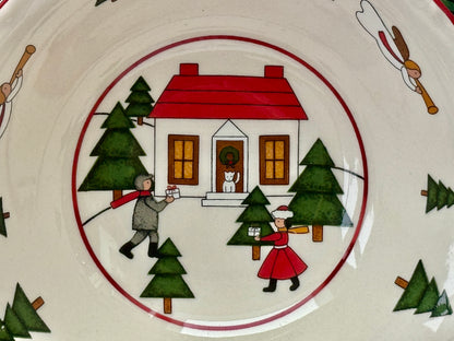 Mason’s Ironstone ‘Christmas Village’ Set of Plate and Bowl, Rare 1983 Edition