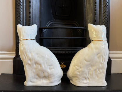 アーサー・ウッド社、スタッフォードシャーキャット（ペア）｜ローズ柄｜ミッドセンチュリー｜約29cm