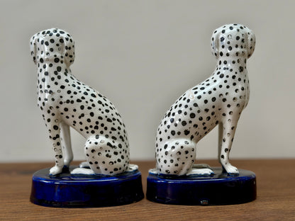 アンティーク、スタッフォードシャーのダルメシアン犬のペア｜1850年代頃