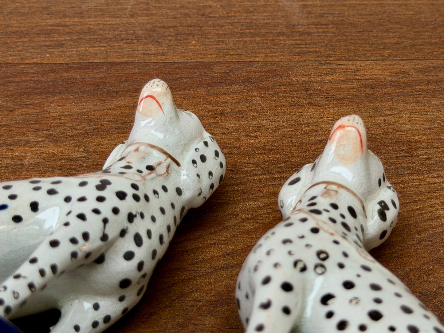 アンティーク、スタッフォードシャーのダルメシアン犬のペア｜1850年代頃