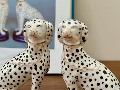 アンティーク、スタッフォードシャーのダルメシアン犬のペア｜1850年代頃