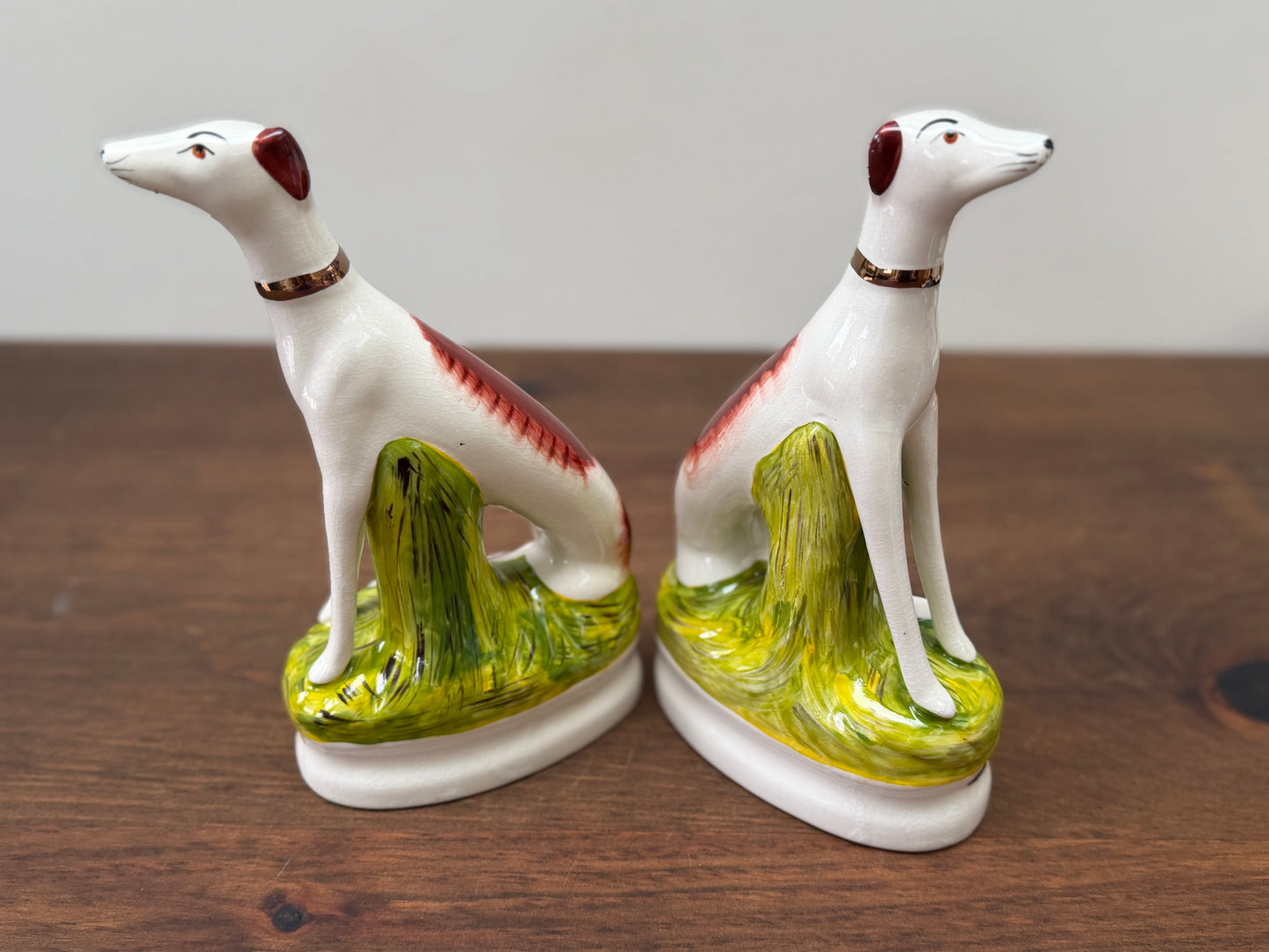 Pair of Staffordshire Greyhound Dogs with Hare by William Kent | Brown Eyes, c. 1940s–1950s