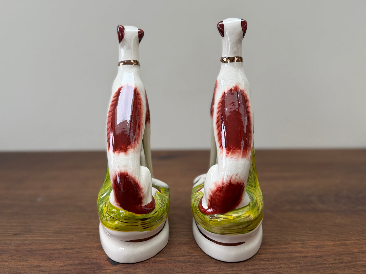 Pair of Staffordshire Greyhound Dogs with Hare by William Kent | Brown Eyes, c. 1940s–1950s