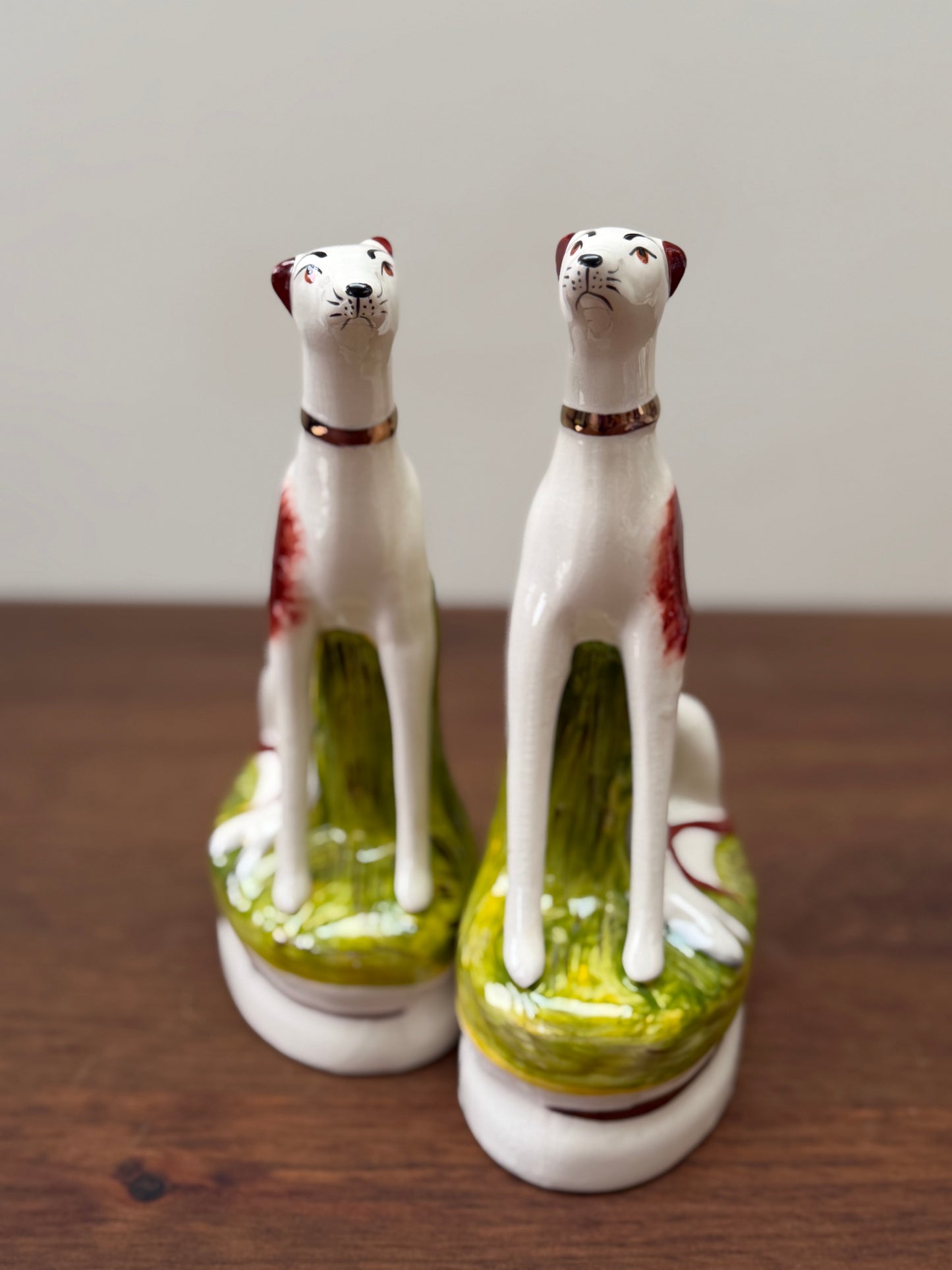 Pair of Staffordshire Greyhound Dogs with Hare by William Kent | Brown Eyes, c. 1940s–1950s