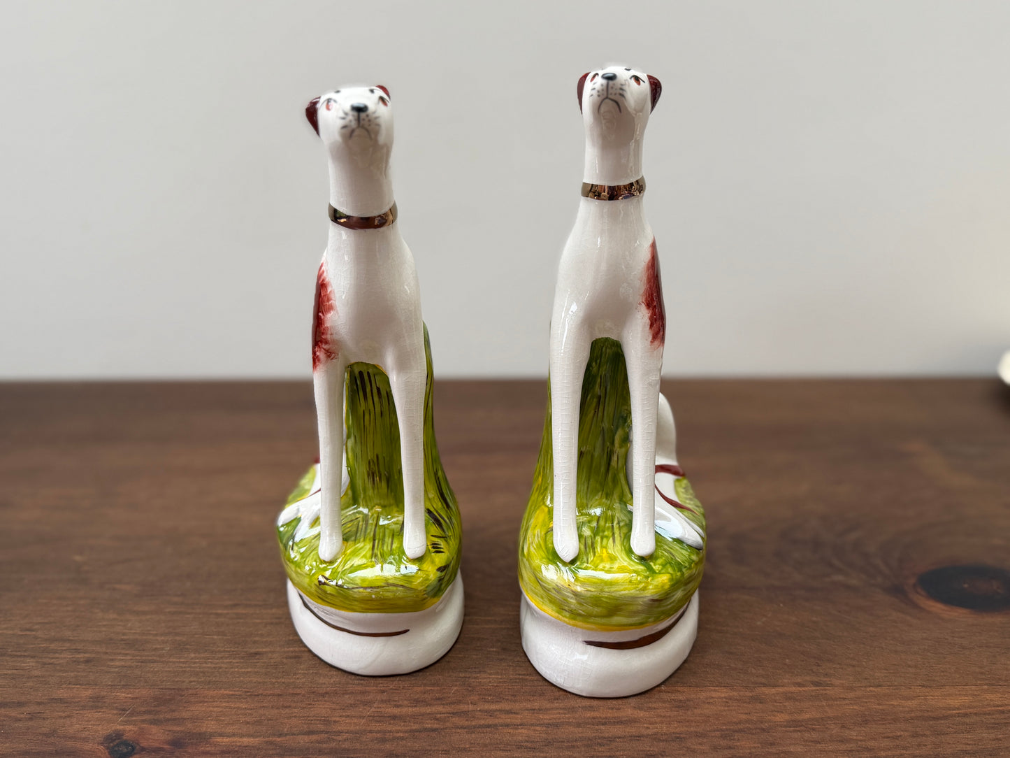 Pair of Staffordshire Greyhound Dogs with Hare by William Kent | Brown Eyes, c. 1940s–1950s