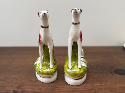 Pair of Staffordshire Greyhound Dogs with Hare by William Kent | Brown Eyes, c. 1940s–1950s