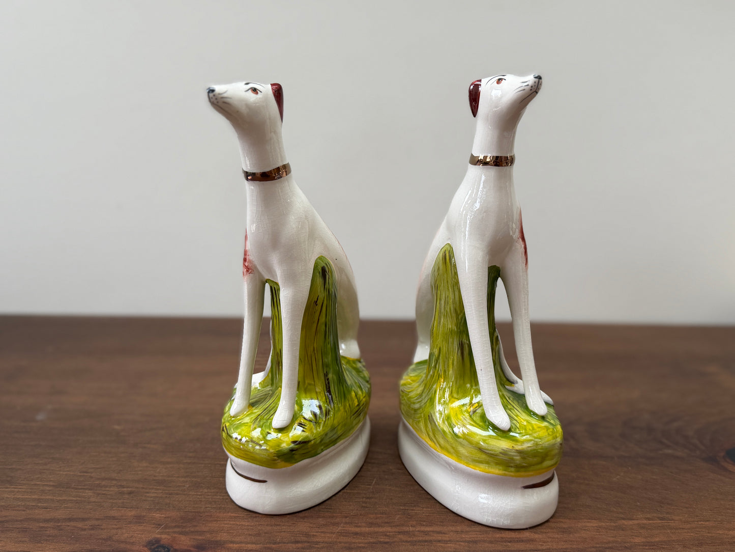 Pair of Staffordshire Greyhound Dogs with Hare by William Kent | Brown Eyes, c. 1940s–1950s