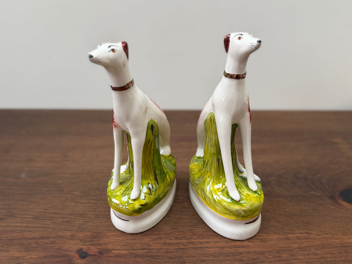 Pair of Staffordshire Greyhound Dogs with Hare by William Kent | Brown Eyes, c. 1940s–1950s