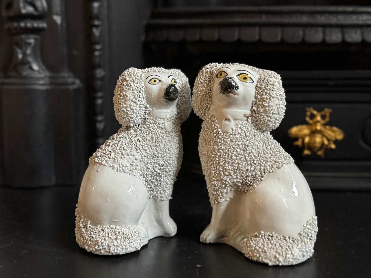 ヴィクトリア時代、スタッフォードシャードッグ・プードル（ペア）｜高さ約11cm