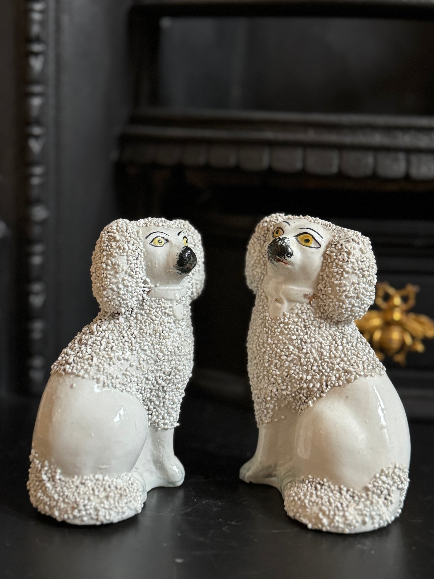 ヴィクトリア時代、スタッフォードシャードッグ・プードル（ペア）｜高さ約11cm