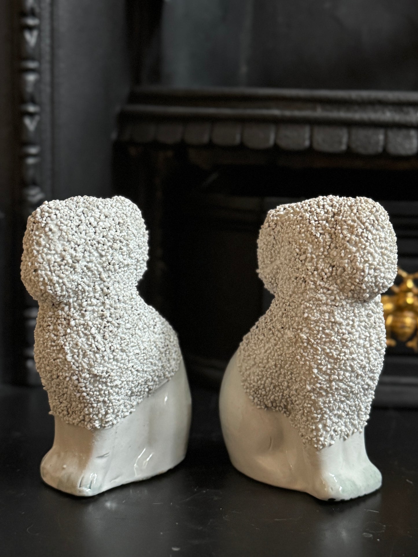 ヴィクトリア時代、スタッフォードシャードッグ・プードル（ペア）｜高さ約11cm