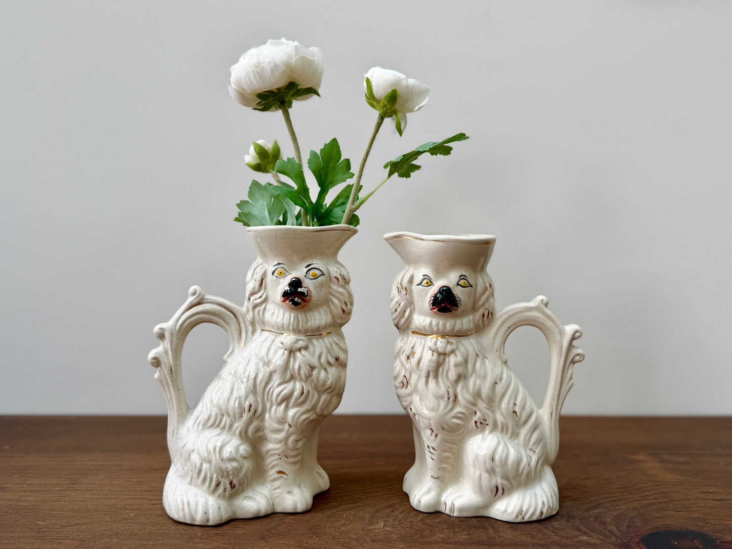 アンティーク、スタッフォードシャードッグ、スパニエルのジャグ（ペア）｜1850年頃