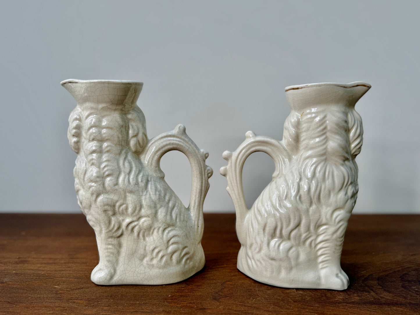 アンティーク、スタッフォードシャードッグ、スパニエルのジャグ（ペア）｜1850年頃