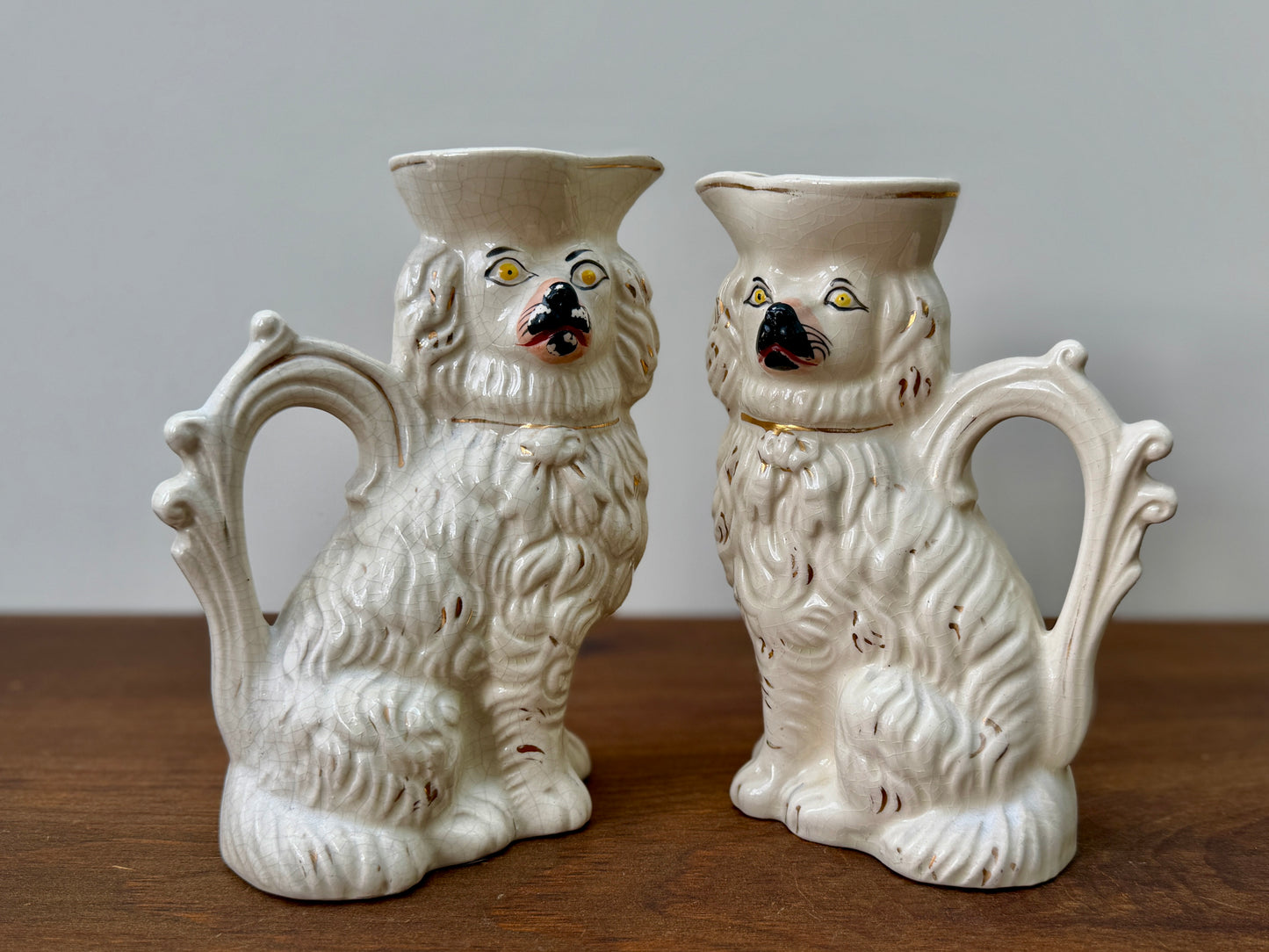 アンティーク、スタッフォードシャードッグ、スパニエルのジャグ（ペア）｜1850年頃